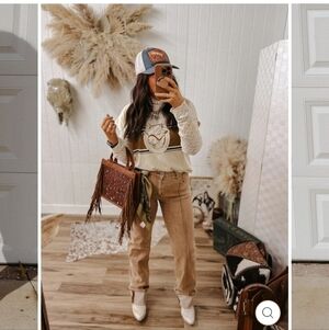 NWT Two Stay Fly Brown Straight-Leg Jeans_ Med